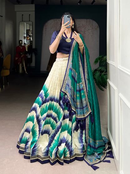 Premium Dola Silk Digital Print Lehenga Choli with Designer Dupatta for Women