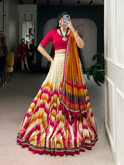 Premium Dola Silk Digital Print Lehenga Choli with Designer Dupatta for Women
