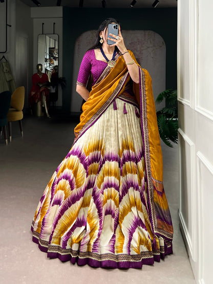 Premium Dola Silk Digital Print Lehenga Choli with Designer Dupatta for Women