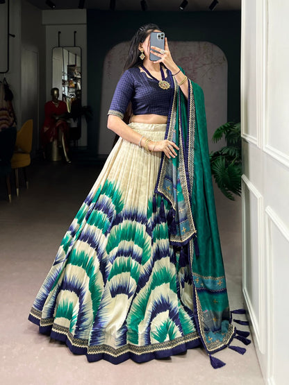 Premium Dola Silk Digital Print Lehenga Choli with Designer Dupatta for Women