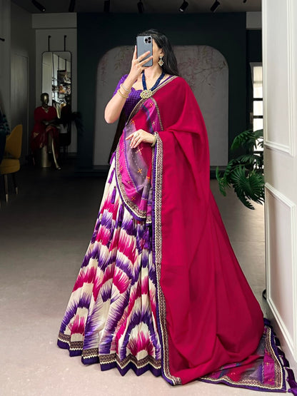 Premium Dola Silk Digital Print Lehenga Choli with Designer Dupatta for Women