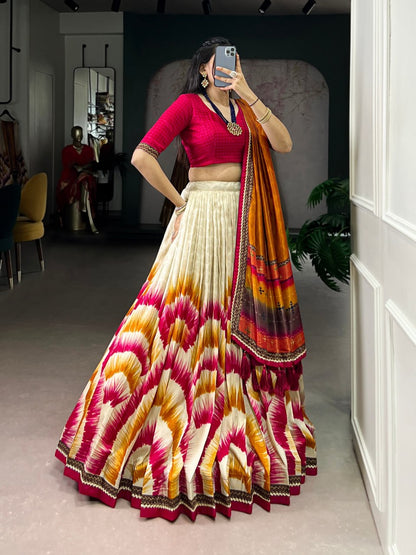 Premium Dola Silk Digital Print Lehenga Choli with Designer Dupatta for Women
