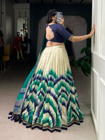 Premium Dola Silk Digital Print Lehenga Choli with Designer Dupatta for Women