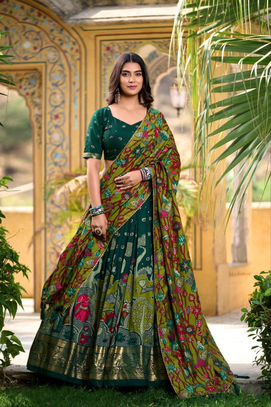 Royal Kalamkari Print Lehenga Choli with Designer Dupatta for Women