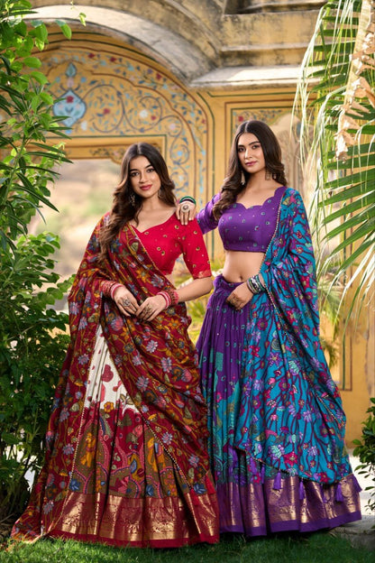 Royal Kalamkari Print Lehenga Choli with Designer Dupatta for Women