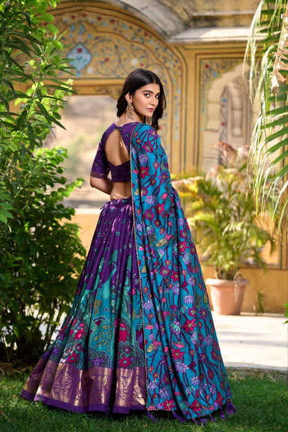 Royal Kalamkari Print Lehenga Choli with Designer Dupatta for Women