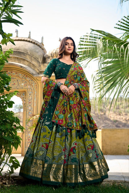 Royal Kalamkari Print Lehenga Choli with Designer Dupatta for Women