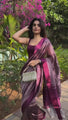 Wine Purple Soft Banarasi Silk Saree with Rich Zari Weaving | Festive & Wedding Wear