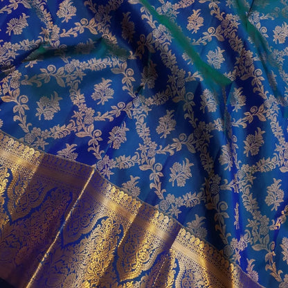 Royal Blue Banarasi Soft Silk Saree with Rich Gold Zari Weaving | Traditional Wedding Wear