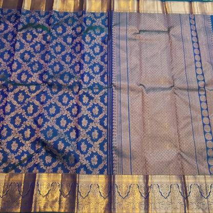 Royal Blue Banarasi Soft Silk Saree with Rich Gold Zari Weaving | Traditional Wedding Wear
