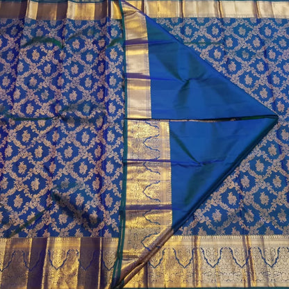 Royal Blue Banarasi Soft Silk Saree with Rich Gold Zari Weaving | Traditional Wedding Wear