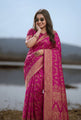 Rani Pink Banarasi Silk Saree with Rich Golden Zari Detailing